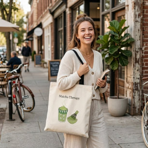 modren japanese matcha therephy stylish  tote bag