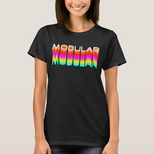 Modular  80s Retro Analogue Synthwave Modular Synt T-Shirt (Front)