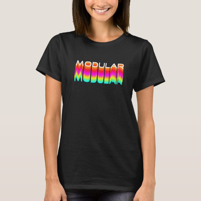 Modular  80s Retro Analogue Synthwave Modular Synt T-Shirt (Front)