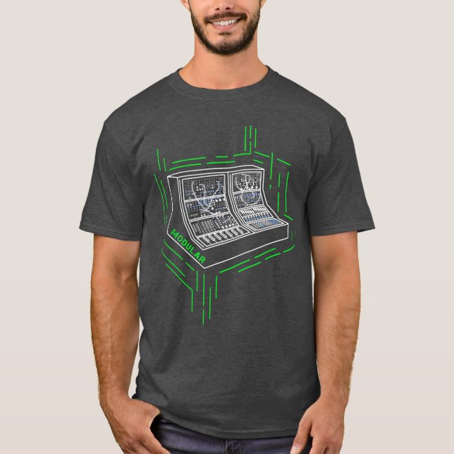 modular Analogs Synthesizerechno Waveforms Synths  T-Shirt (Front)