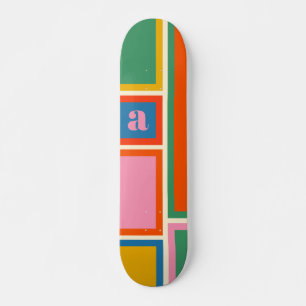 Modular Colourful Geometric Pattern with Initial Skateboard
