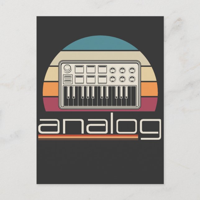Modular Synthesizer Acid Analogue Synth Musician Postcard (Front)