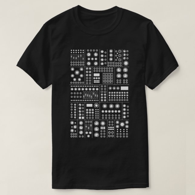 Modular Synthesizer White  T-Shirt (Design Front)