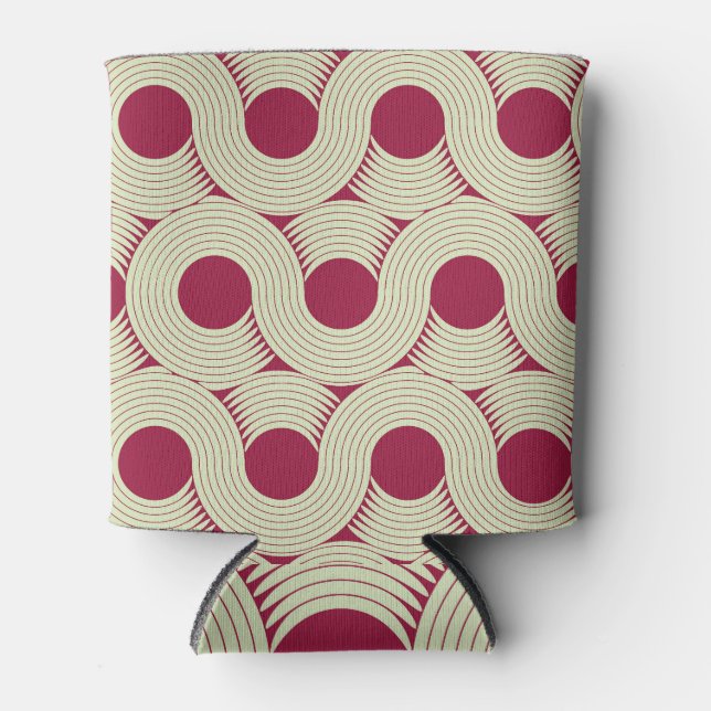 Moebius Stripe: Infinite Red-Green Tile Can Cooler (Front)