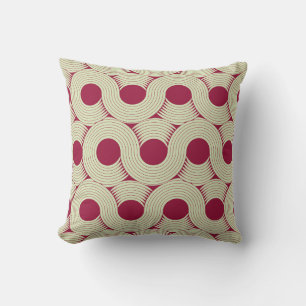 Moebius Stripe: Infinite Red-Green Tile Cushion