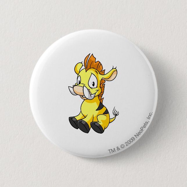 Moehog Yellow 6 Cm Round Badge (Front)