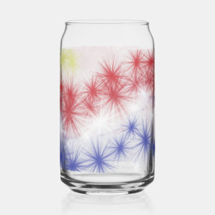 Moe's Fireworks Celebration Drinkware Set Stemless Can Glass
