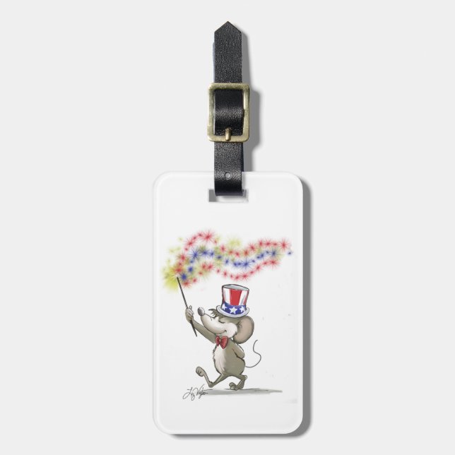 Moe's Happy 4th of July Luggage Tag (Front Vertical)