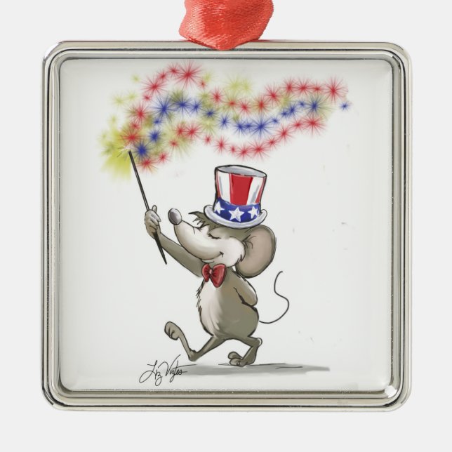 Moe's Happy 4th of July Premium Square Ornament (Front)
