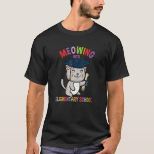 Moewing Into Elementary School Cat Back O School V T-Shirt
