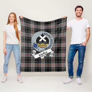 Moffat Clan Badge Tartan Plaid Fleece Blanket