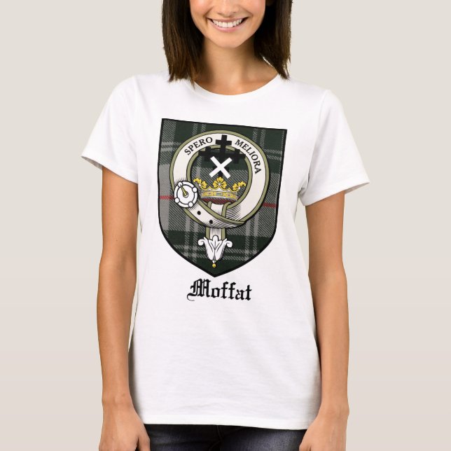 Moffat Clan Crest Badge Tartan T-Shirt (Front)