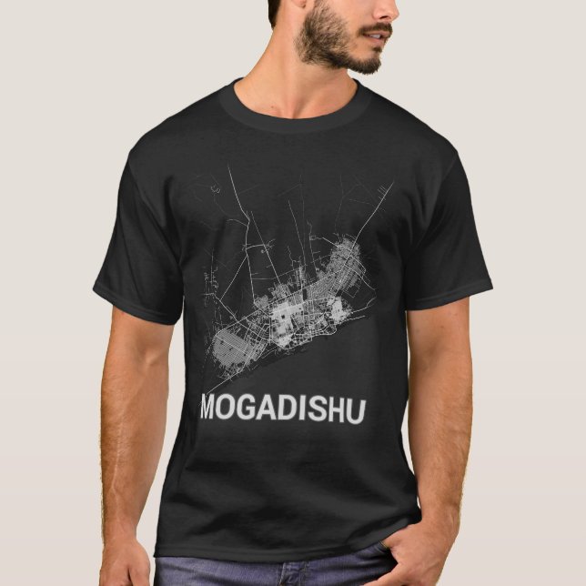 Mogadishu city map (LARGE PRINT) T-Shirt (Front)
