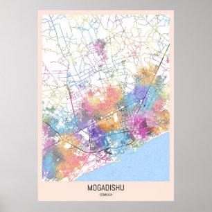 Mogadishu Somalia City Map Poster