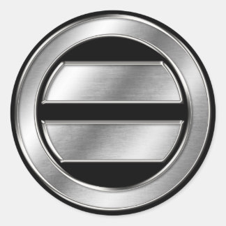 Mogami Clan Kamon Silver Chrome Classic Round Sticker
