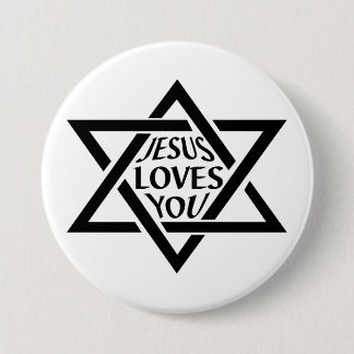 Mogan David Star - Jesus Loves You 7.5 Cm Round Badge