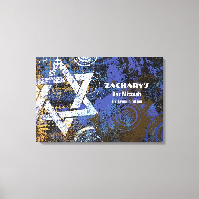 Mogen David Star Bar Mitzvah Sign In Board (Front)