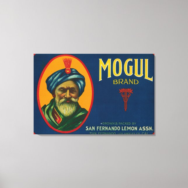 Mogul Lemon LabelSan Fernando, CA Canvas Print (Front)