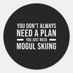 Mogul Skiing Men Women Kids Funny Classic Round Sticker
