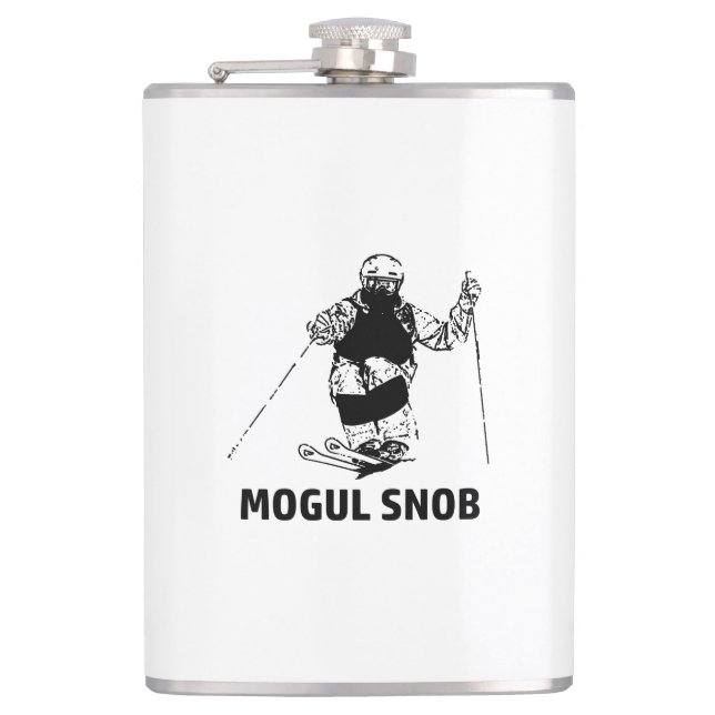Mogul Skiing Snob Hip Flask (Front)