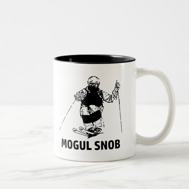 Mogul Skiing Snob Two-Tone Coffee Mug (Right)