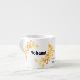 Mohamd name Personalized Mug– Elegant Gold Espresso Cup