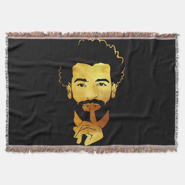 Mohamed Salah, the Egyptian King's Soccer Throw Blanket (Front)