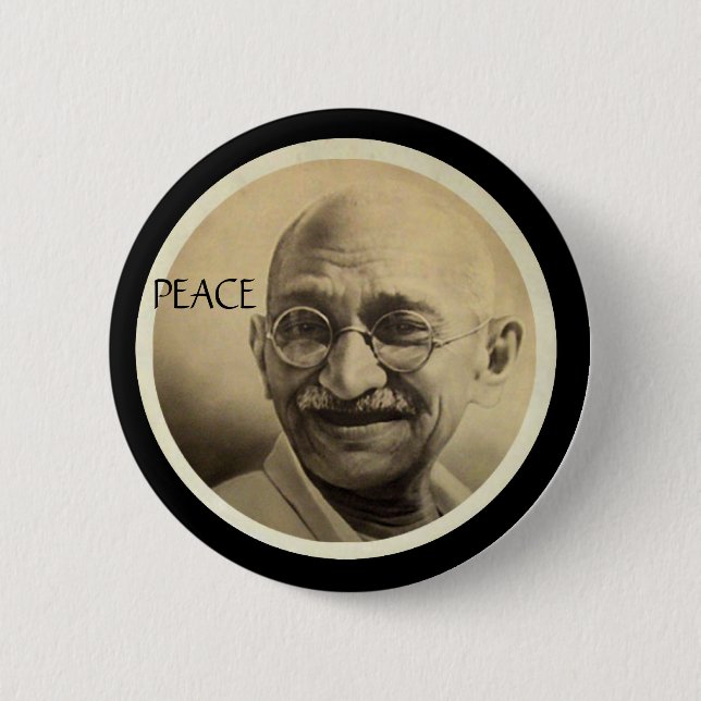 Mohandas Gandhi 6 Cm Round Badge (Front)