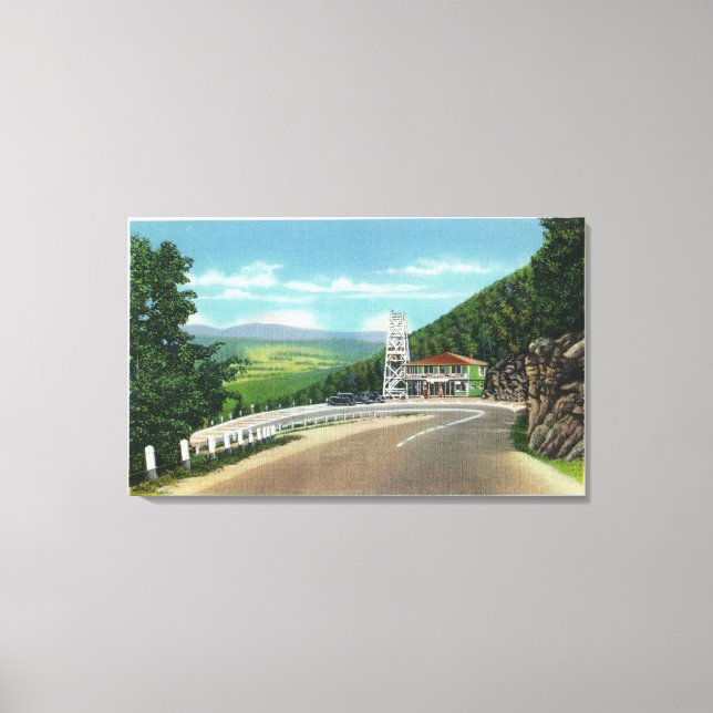Mohawk Trail Hairpin Turn & Observation Tower Canvas Print (Front)