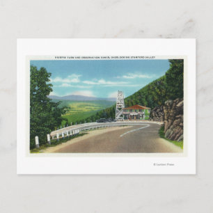 Mohawk Trail Hairpin Turn & Observation Tower Postcard