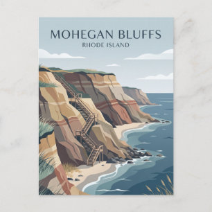 Mohegan Bluffs USA Postcard