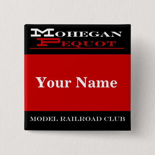 Mohegan Pequot Name Tag 15 Cm Square Badge (Front)
