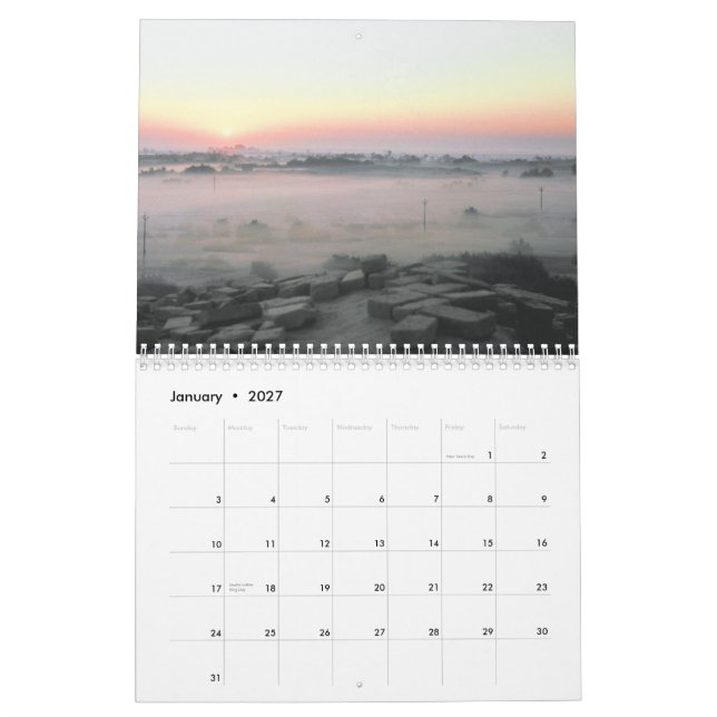 Mohenjo-daro 2008 calendar (Jan 2027)