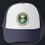 Mohican State Park Ohio Badge Trucker Hat<br><div class="desc">Mohican State Park illustration in a badge style circle.</div>