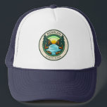 Mohican State Park Ohio Badge Trucker Hat<br><div class="desc">Mohican State Park illustration in a badge style circle.</div>