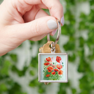 Mohnblumenwiese, Aquarell -  Key Ring