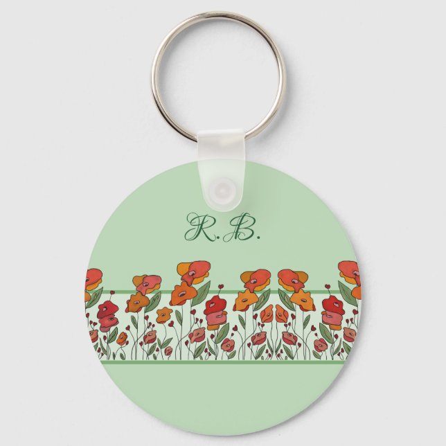 Mohnfeld personalisiert key ring (Front)