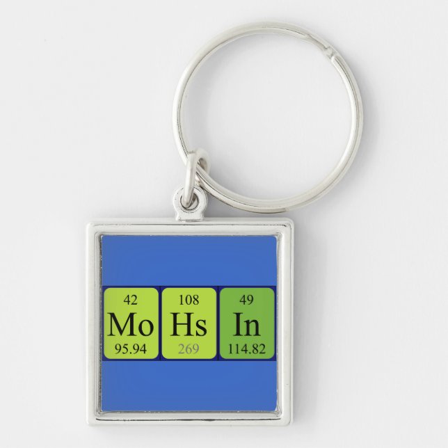 Mohsin periodic table name keyring (Front)
