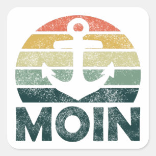 Moin Moin North Germany Anchor North North Sea Squ Square Sticker