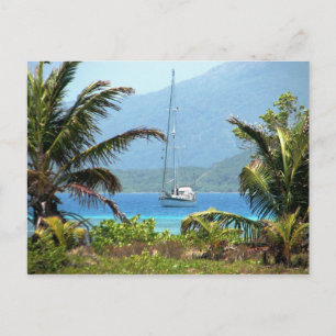 Moira at anchor, Josh's Key, Guanaja, Honduras Postcard