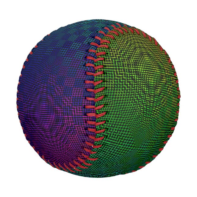 Moire Checkers by Kenneth Yoncich Baseball (Angled)
