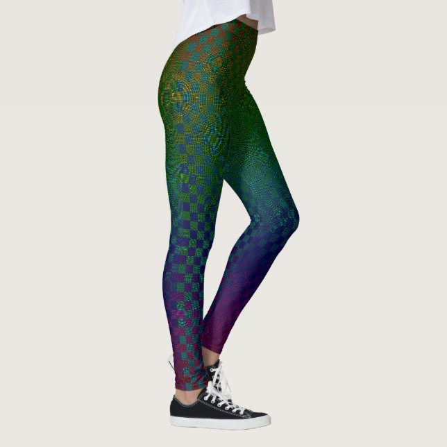 Moire Checkers by Kenneth Yoncich Leggings (Right)