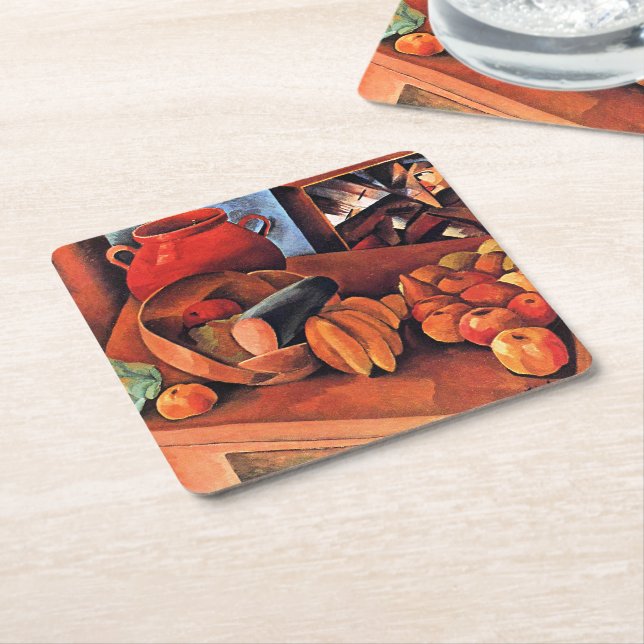 Moise Kisling, Still Life with Fruit, Square Paper Coaster (Angled)
