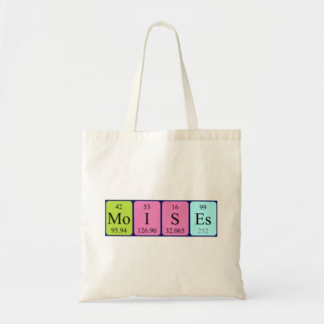 Moises periodic table name tote bag (Front)