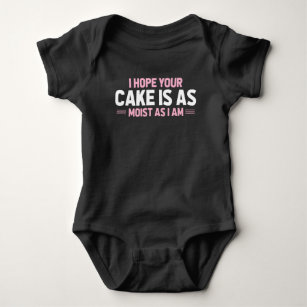 Moist Cake Adult Humour Dirty and Funny Baker Baby Bodysuit