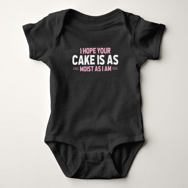 Moist Cake Adult Humour Dirty and Funny Baker Baby Bodysuit (Front)