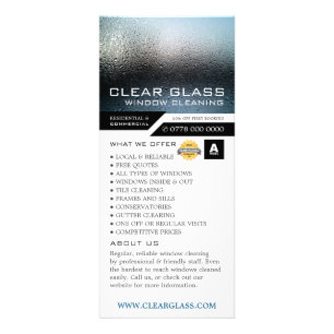 Moist Window, Cleaning Service Price List Rack Card