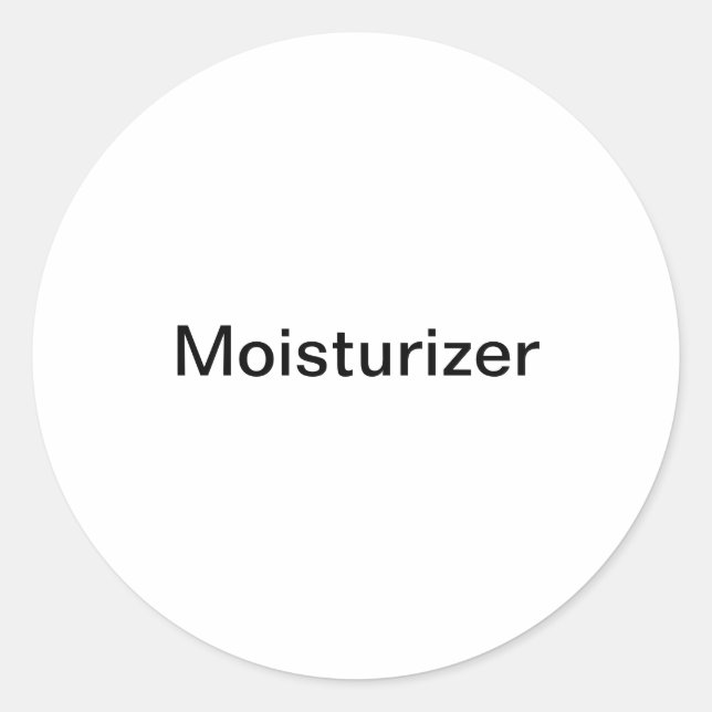 Moisturizer Label/ Classic Round Sticker (Front)