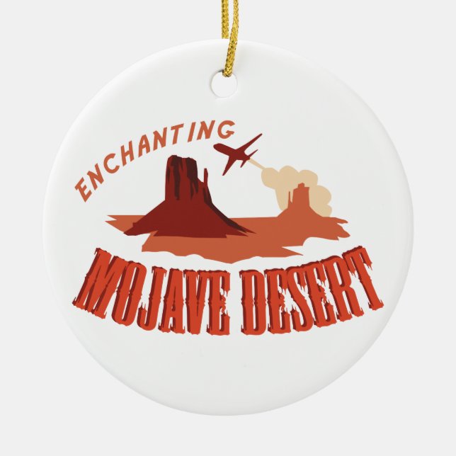 Mojave Desert Ceramic Tree Decoration (Front)