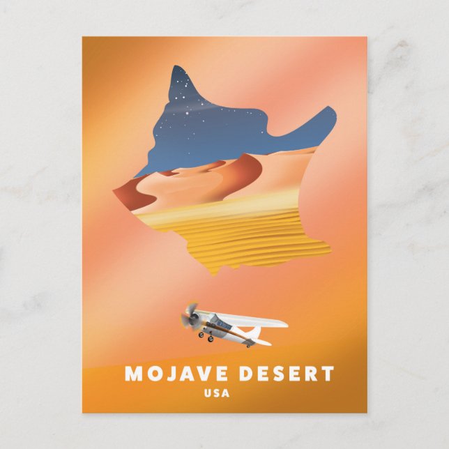 Mojave Desert USA map Postcard (Front)